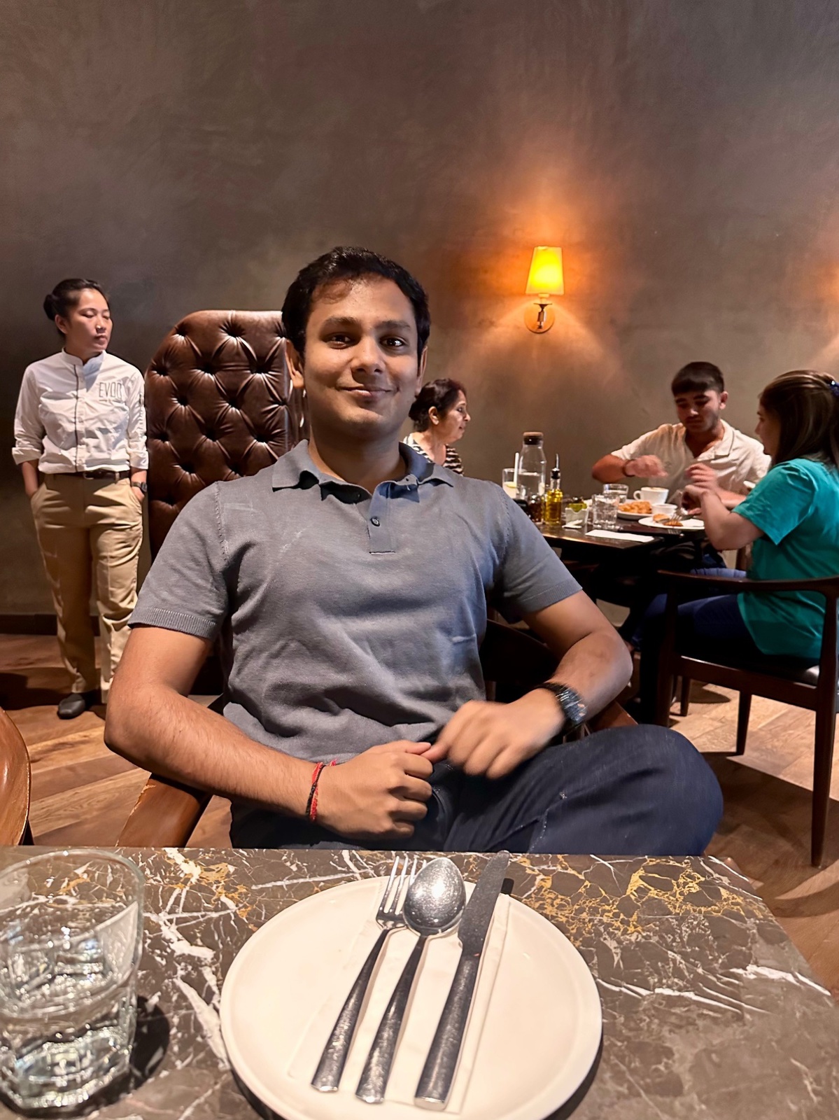 Sarthak at dinner